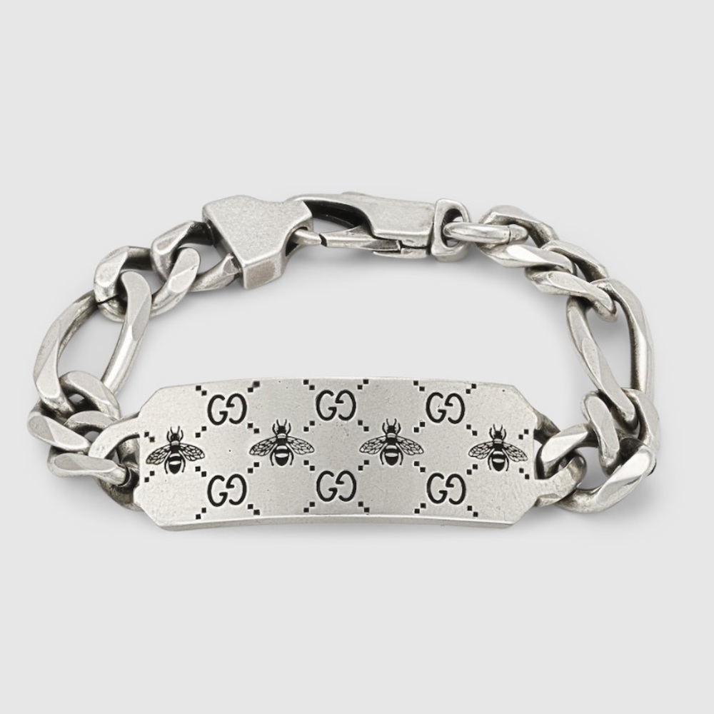 Gucci GG & bee engraved bracelet